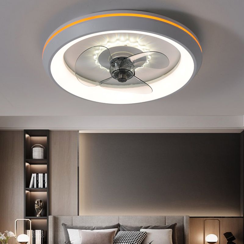 Moderne minimalistische LED -Deckenventilatoren Aluminium kreisförmige Deckenleuchte mit Acrylschatten