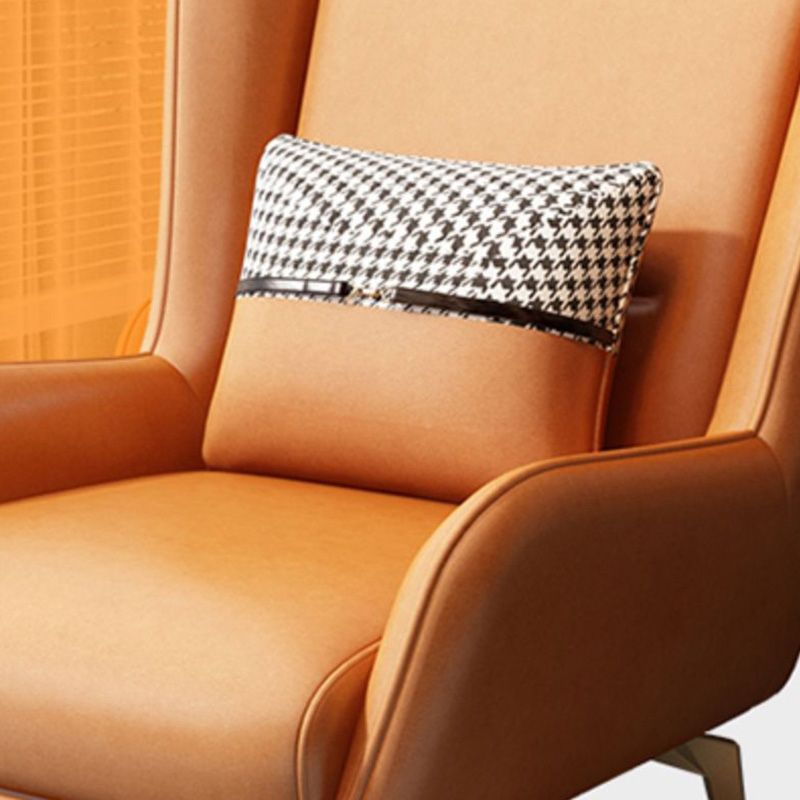 Glam Armchair Fixed Back Flared Arms Basic Four Legs Gold Base Accent Chair