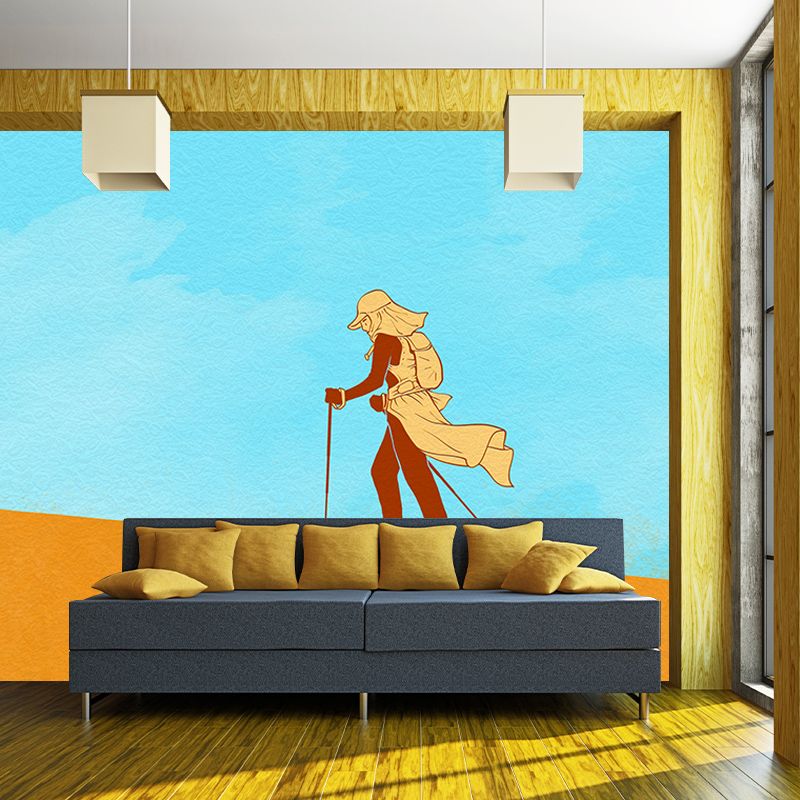 Eco-friendly Wall Mural Wallpaper Desert Illustration Sitting Room Wall Mural