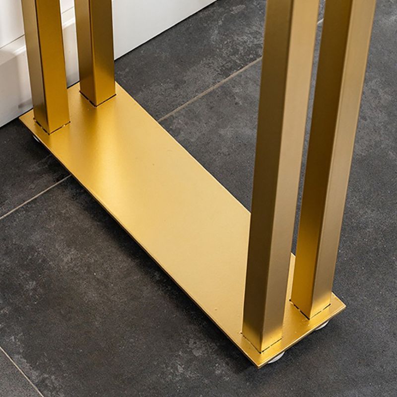 Industrial Bar Height Table Stone Top Bistro Bar Table with Gold Base