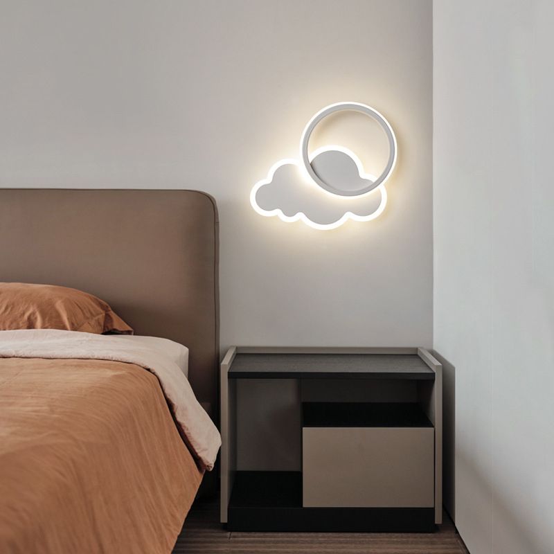 Single White Modernism Wall Mounted Sconce LED Statement Wall Light for Bedroom
