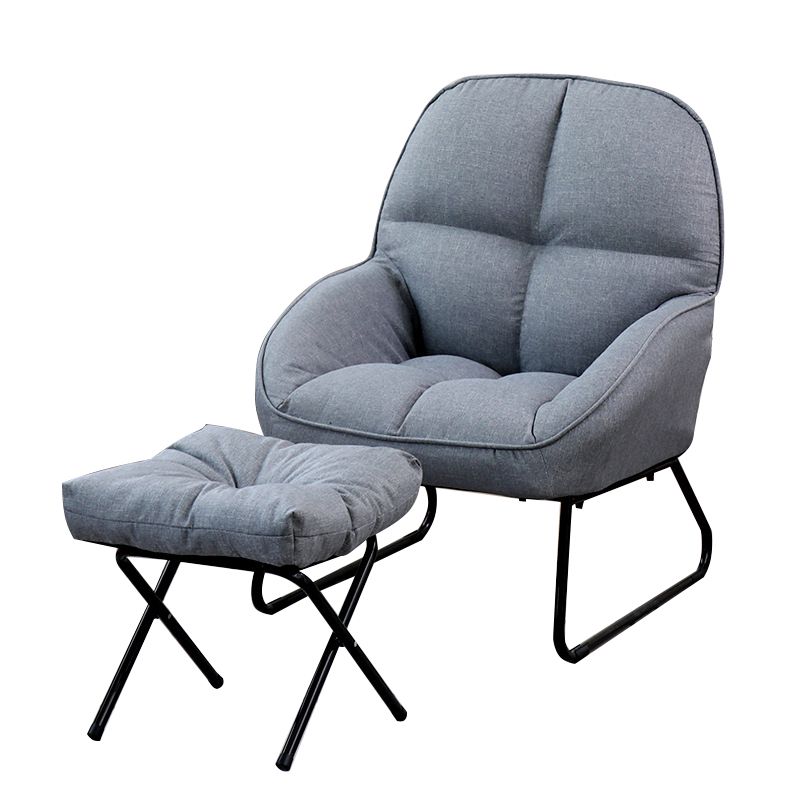 Linen 23.62"Wide Flared Arms Chair with Sled Based and Biscuit Back