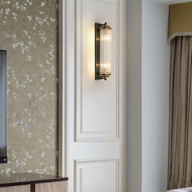 Contemporary Tubular Wall Mounted Lights Glass Flush Mount Wall Sconce for Living Room