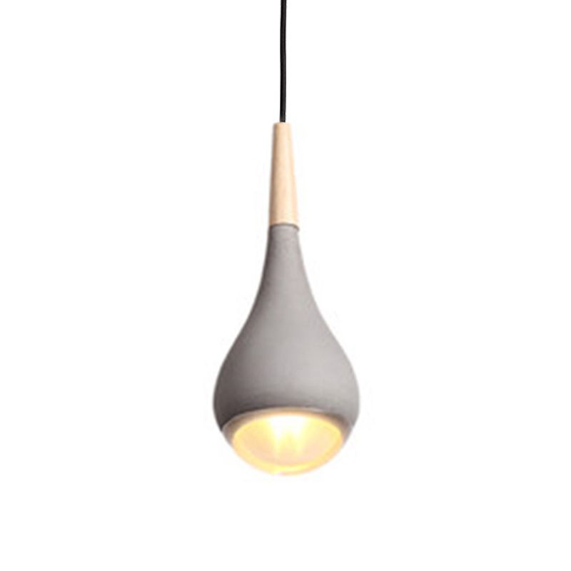 Moderner Stil Teardrop Schatten hängende leichte Zement 1 hängende Lampe für das Restaurant