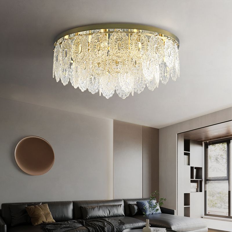 Contemporary Flush Mount Light Glass Shade Flush Mount Ceiling Light Fixture