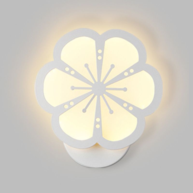 Modern Flower Shape Wall Light Sconces White 1 Light Sconces Light for Living Room