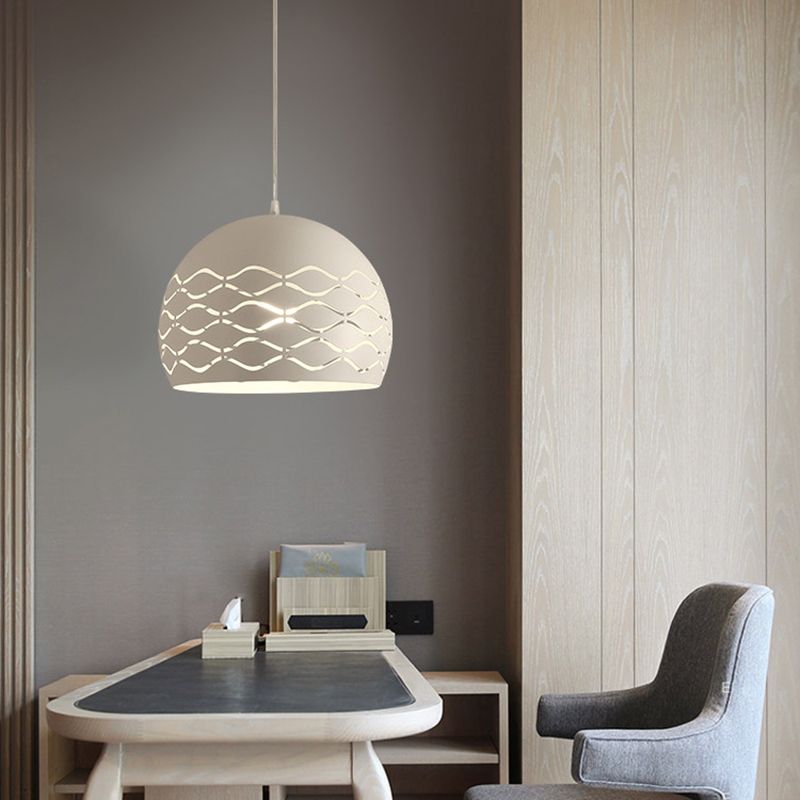 Luz de techo colgante con forma de metal mínimo Minimalista 1 Lámpara de suspensión de luz en blanco