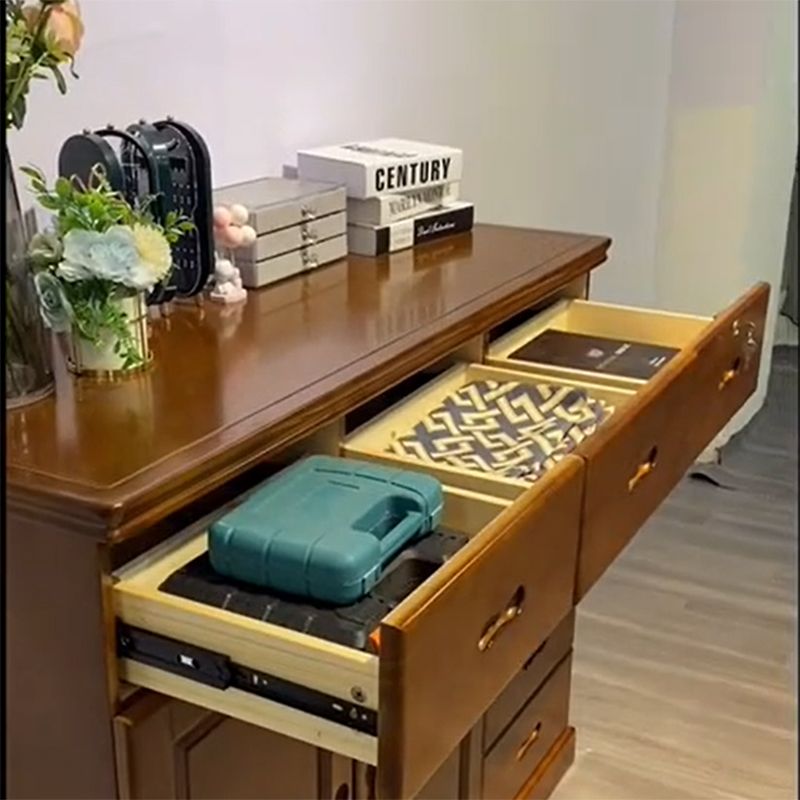 Mid-Century Modern Rectangle Accent Chests and Cabinets in Brown/white