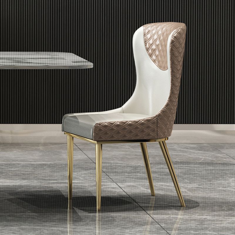 Glam Indoor Dining Chair Wingback Dining Room Chair with Metal  Legs