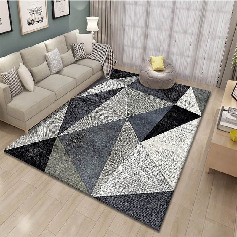 Nordic Geometric Printed Rug Multicolor Polypropylene Area Carpet Pet Friendly Easy Care Area Rug for Living Room
