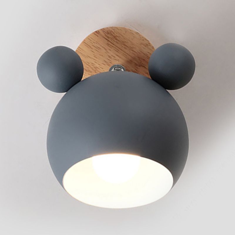 1-Light Wall Sconce Modern Macaron Style Metal Wall Lighting for Bedside