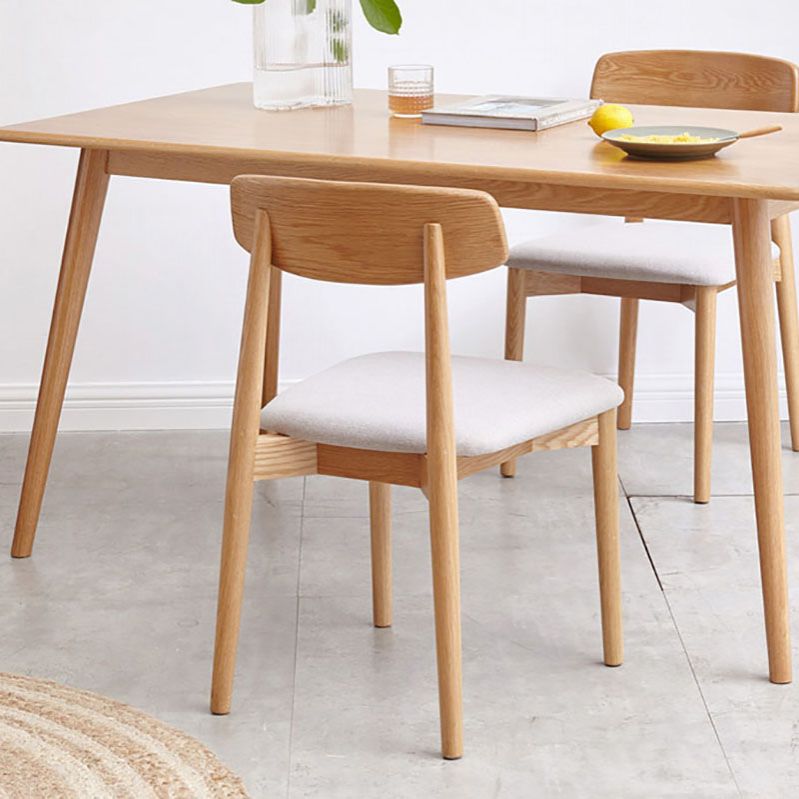 Silla lateral de comedor con respaldo abierto de diseño contemporáneo, sillas sin brazos con patas de madera