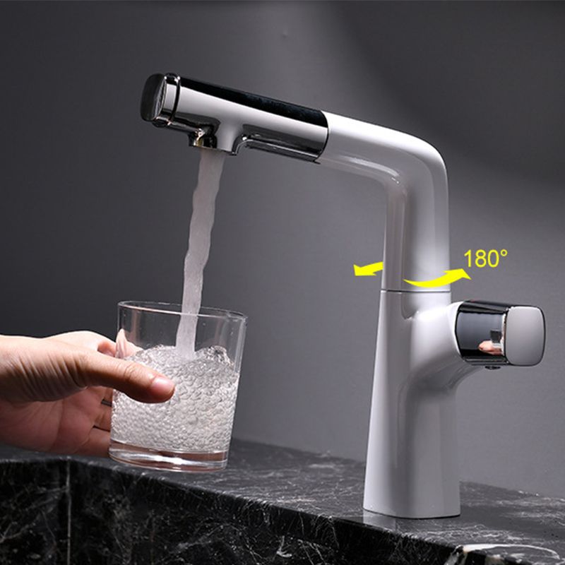 Contemporary Vessel Faucet Pull-out Faucet with One Knob Handle