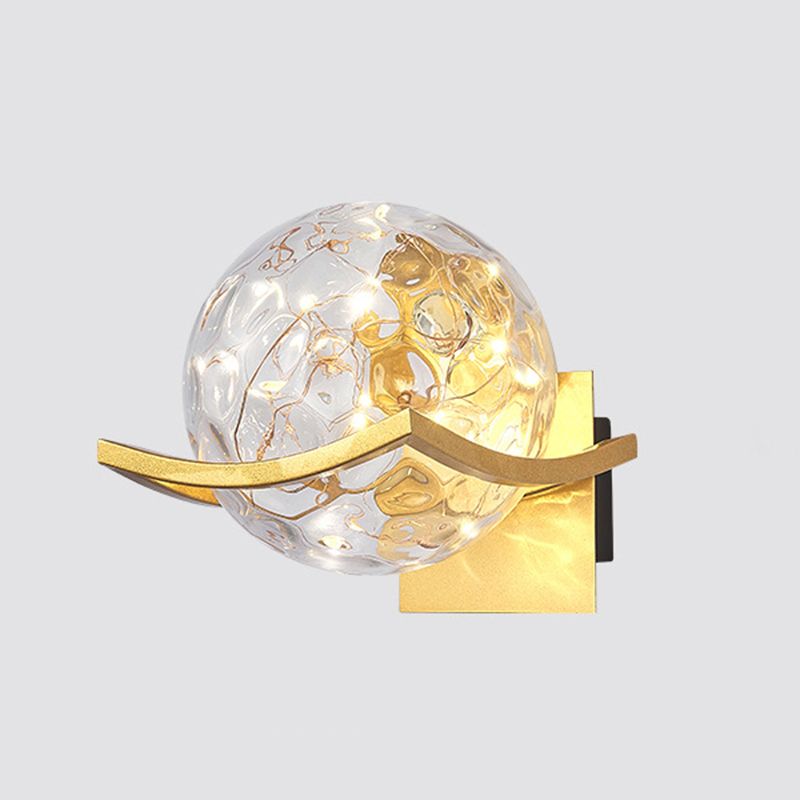 Single Golden/White/Black Wall Mounted Sconce Modernism Glass Shaded Wall Light for Foyer