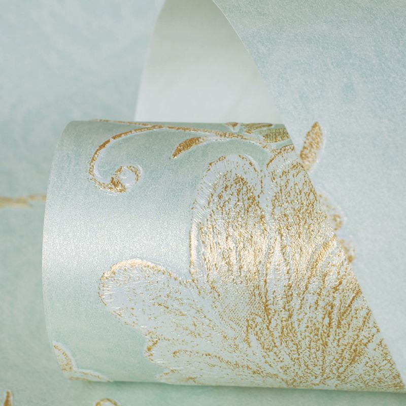 Embroidered Washable Wallpaper Farmhouse Lotus Patterned Wall Art for Dining Room