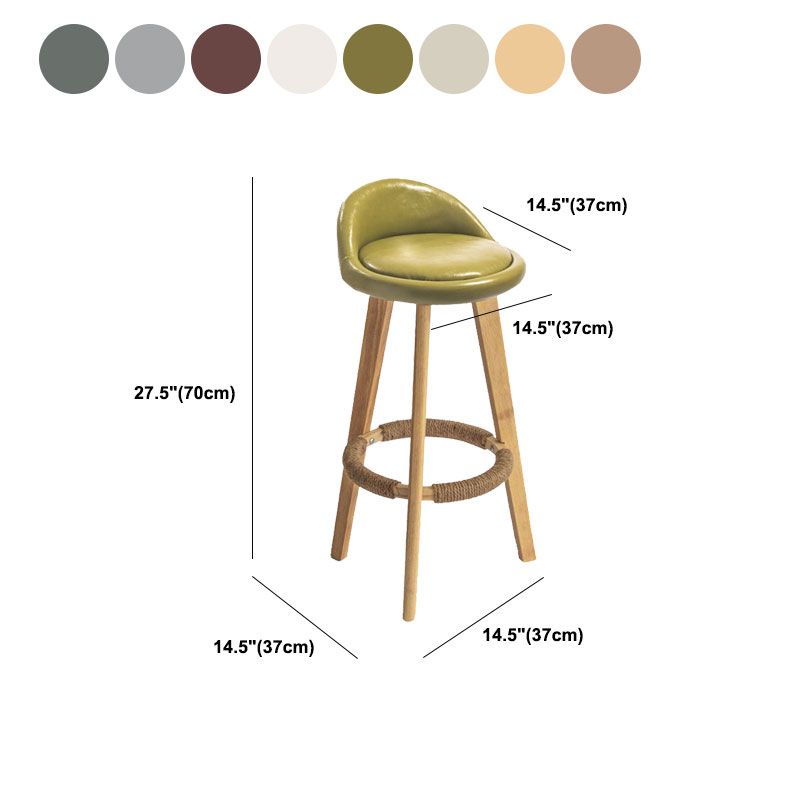 Low Back Armless Counter Stool Modern Bucket Seat Bar Chair with Footrest