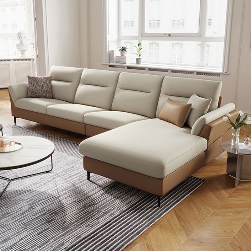 35.4" W Contemporary  Sectionals Faux Leather Sectional Sofa Set