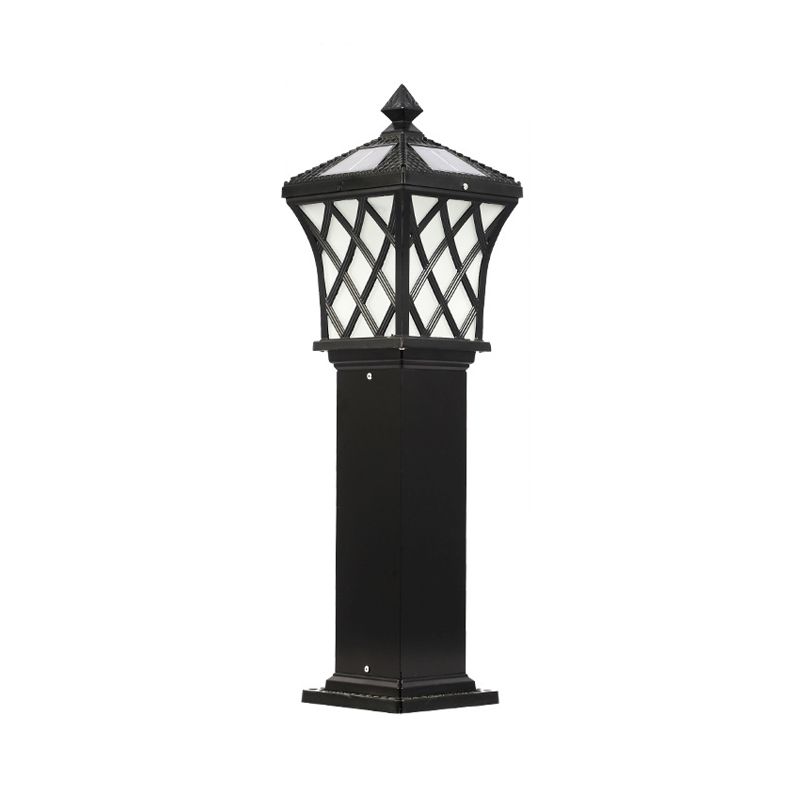 Traditional Flared Shade Solar Ground Light Metallic LED Path Lighting for Courtyard