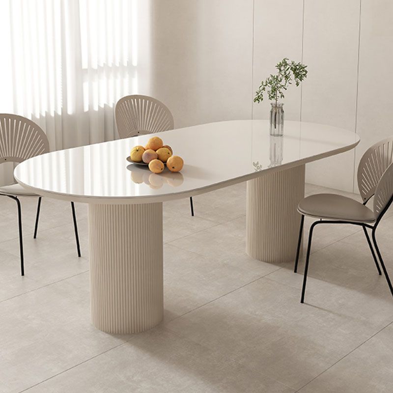 Kitchen Contemporary Dinner Table Double Pedestal Dining Table