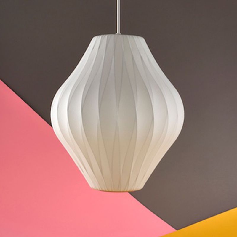 Tambour de taille en soie lampe suspendue à la lampe moderne 1 lampe à la lumière blanche Lumière pour salle à manger