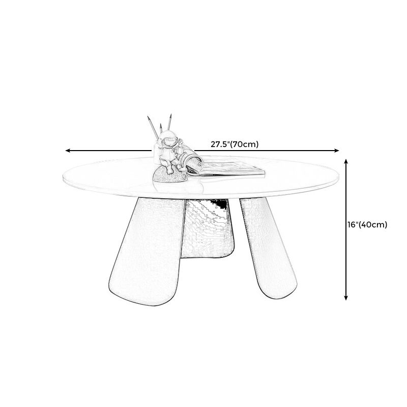 3 Legs Base Cocktail Table Rock Top Metal Base Rectangle Coffee Table