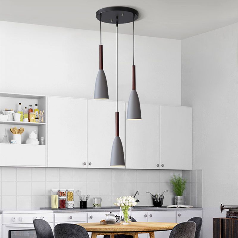 Ultra-moderne sich verjüngte Anhänger-Beleuchtungskörper metallische Hanglampe mit Hangschnur für das Restaurant