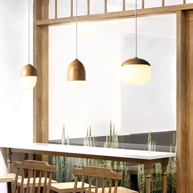 1 luces colgantes de forma especial ligera nueces creativas mini lámpara colgante en sombra de vidrio