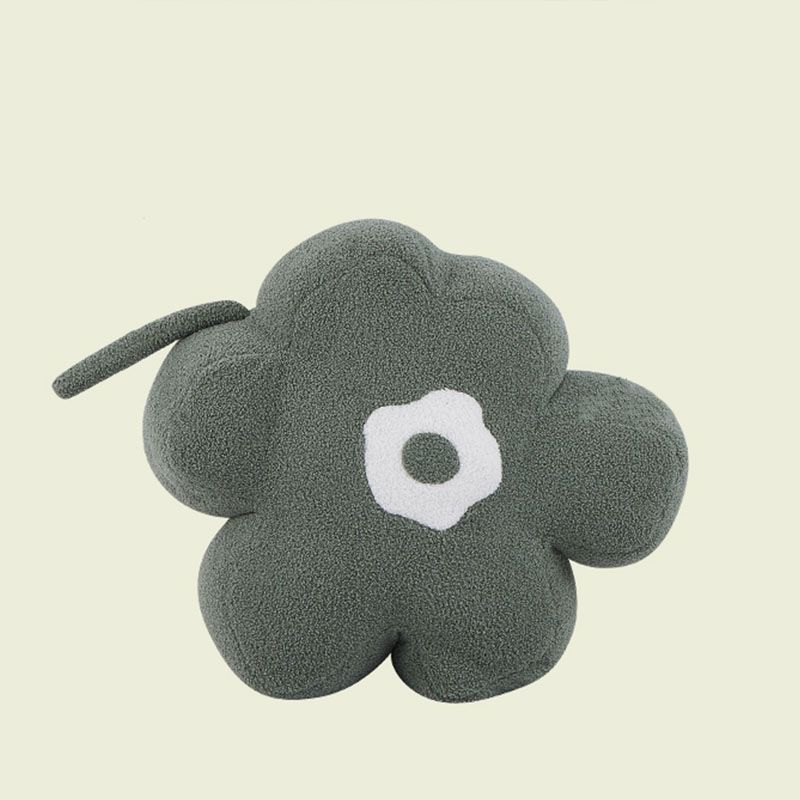 Contemporary Pouf Ottoman Velvet Upholstered Flower Shape Ottoman