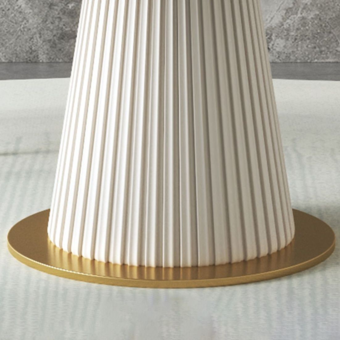 Glam Sintered Stone Dining Room Set with Round Table Space-Saving Design Dining Table Furniture