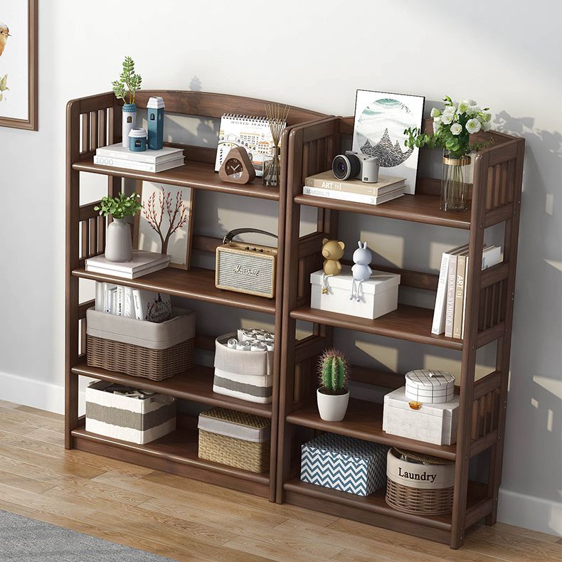 Standard Shelf Bookcase With Rectangular Shelves Wooden Bookshelf