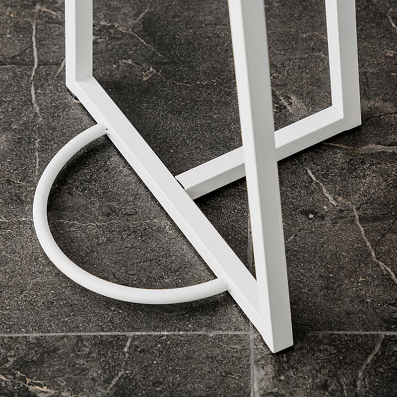 Contemporary Wood Top Round Bar Dining Table with Metal Base