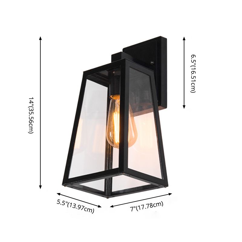 Vintage Industrielle Trapezwandhalterung Beleuchtung klares Glaswandmontageleuchte