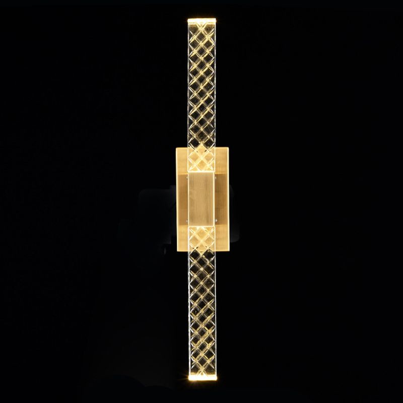 Linearer Schatten mehrlächer Wandleuchten Moderner Kristallwandmontageleuchte in Gold