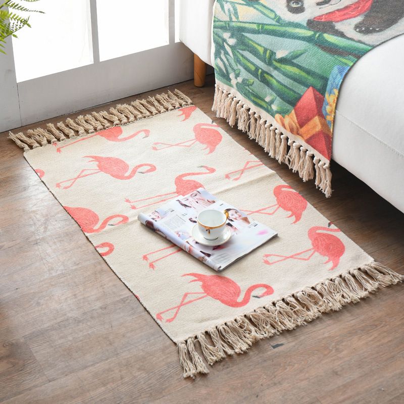 Alfombra de estampado tribal bohemio de área retro lavable alfombra diseño de algodón de algodón para decoración del hogar