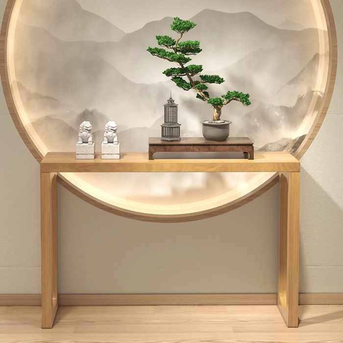 Solid Wood Console Table 33.46" Tall 1-shelf Accent Table with Sled Base