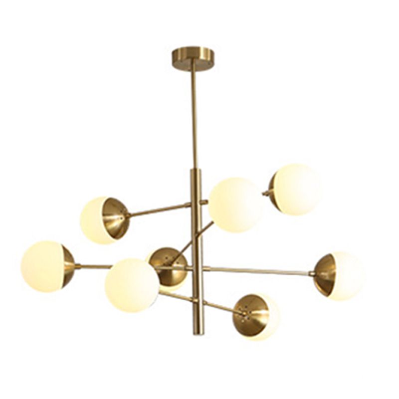 Living Room Chandelier Pendant Light Modern Chandelier Light Fixture with Starburst Glass Shade