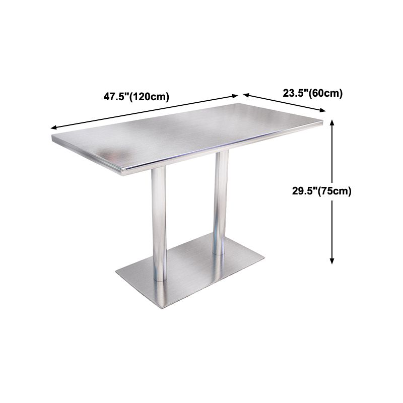Industrial Style Dinner Table Stainless Steel Dining Site Table for Home