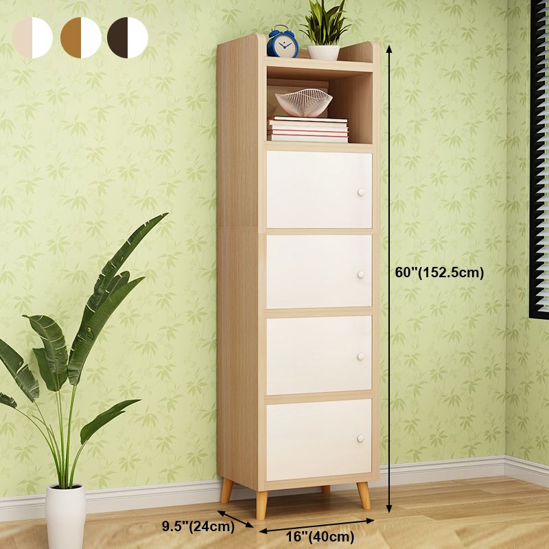 Contemporary Standard Bookcase Manufactured Wood Shelf with Doors for Home Office