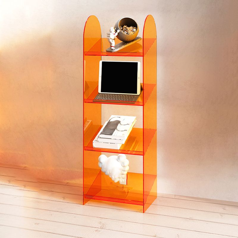 Modern Style Bookshelf Open Back Standard Acrylic Bookcase with Shelves