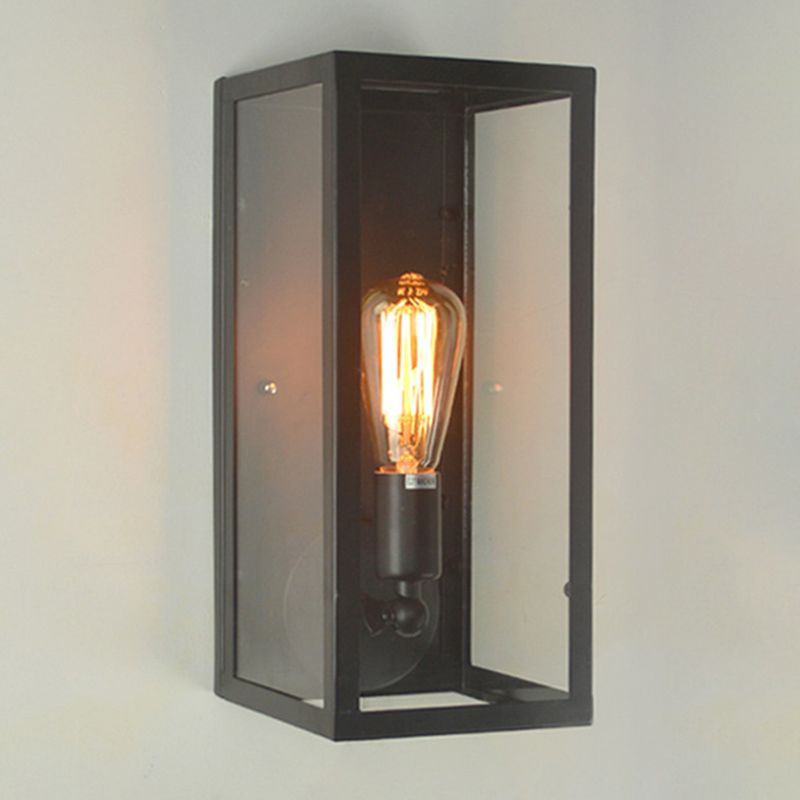 Iluminación de pared de vidrio transparente de pared rectangular industrial vintage para cafetera para cafetería