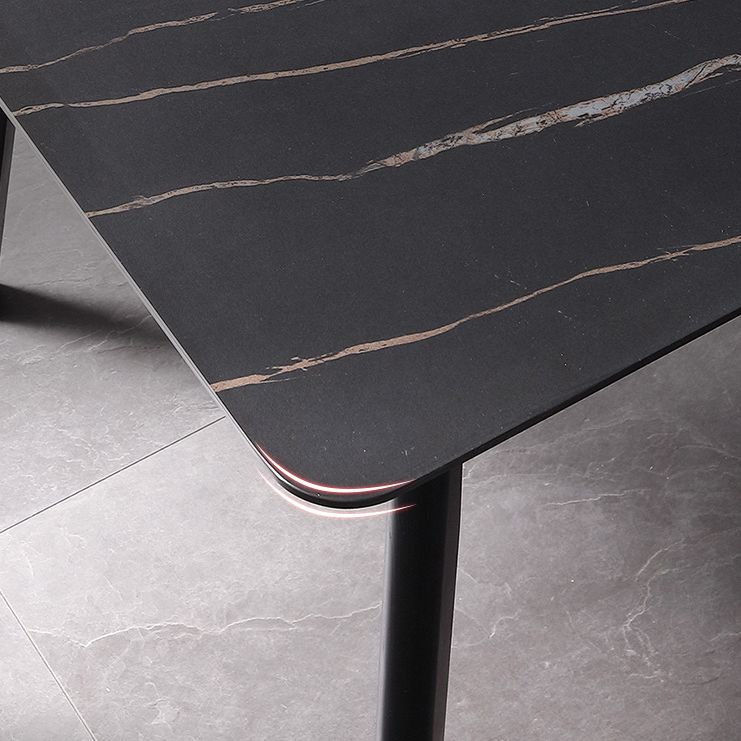 Modern Sintered Stone Top Dining Set Rectangle 1/2/5/7 Pieces Wooden Dining Room Table Set