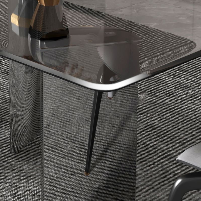 Kitchen 1/2/3/5 Pcs Dining Set with Glass Top Dinette Table and Gray Chairs