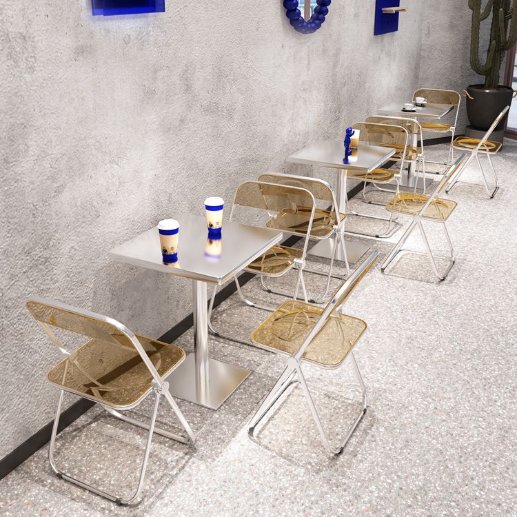 Industrial Style Dinner Table Stainless Steel Dining Site Table for Home