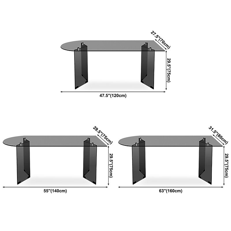 Glas zeitgenössische freie Form eines Esstischs klarer Glas für Esszimmer