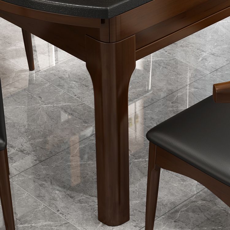 Contemporary Kitchen Dinner Table Solid Wood Extendable 4 Legs Dining Table