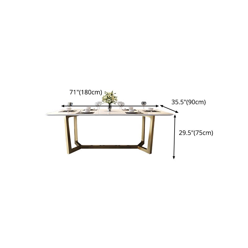 Nordic Glam 1/4/5/6/7 Pieces Dining Sintered Stone Dining Table Set with Metal Legs