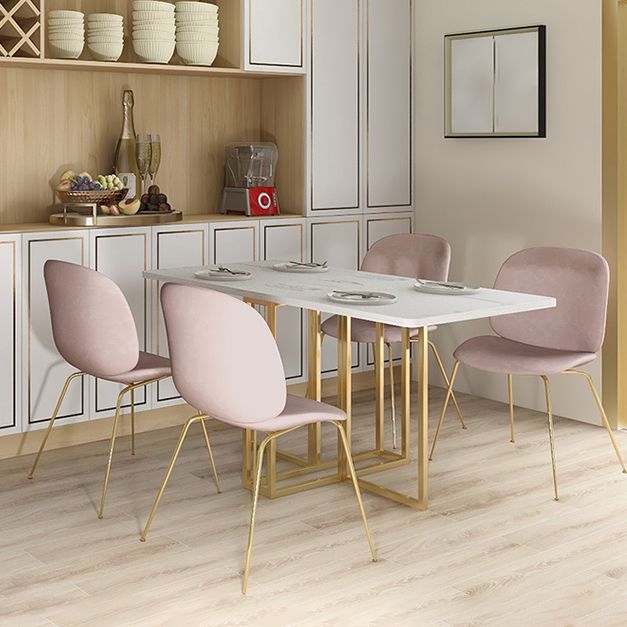 Mesa de comedor de mármol con faux contemporáneo Mesa de rectángulo de base para el hogar para el hogar