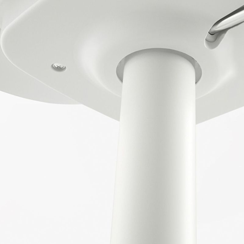 White Bar Stools Adjustable Height Swivel Dining Stools with Metal Base