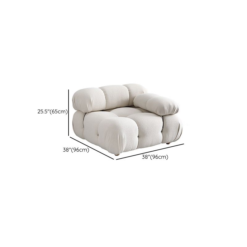 Tufted Sofa Contemporary Pillow Top Arm Tight Back Sofa in Cream