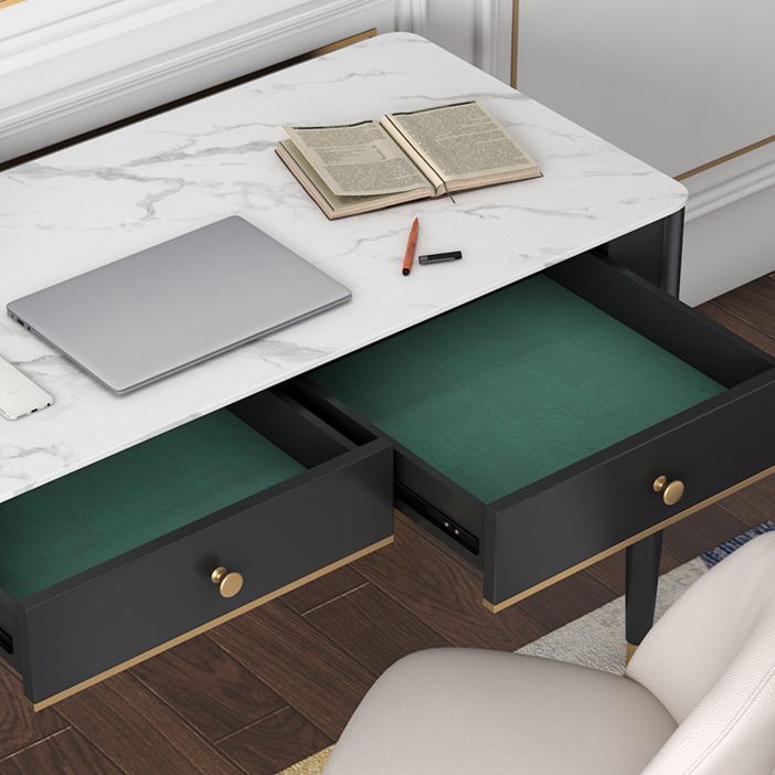 29"H Contemporary Writing Desk Rectangular White Office Desk